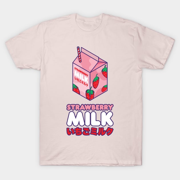 Kawaii Strawberry Milk T-Shirt by Hixon House